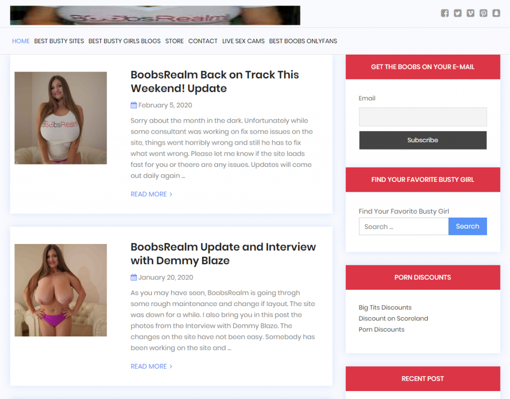 Big Boob Blogger - BoobsRealm Big Tit Blog - Porn Avalanche Reviews